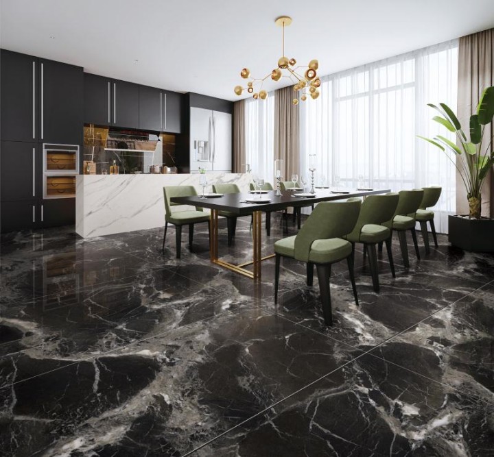 Полированный Marble Mosaic Керамогранит Elegant Black Pol 90х180 — фото 2