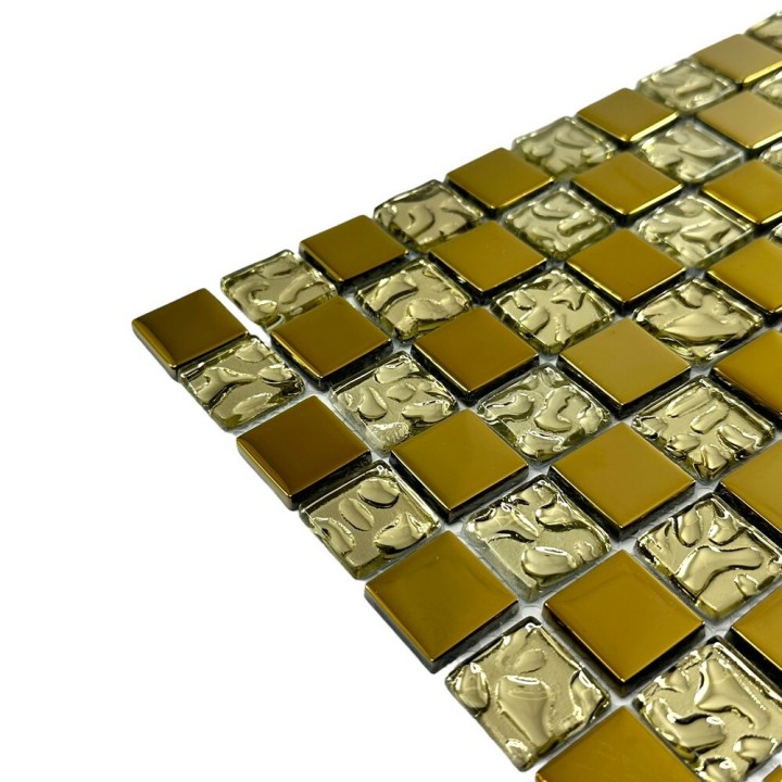Керамическая Marble Mosaic Glass Мозаика Chic Gold 30х30 — фото 2