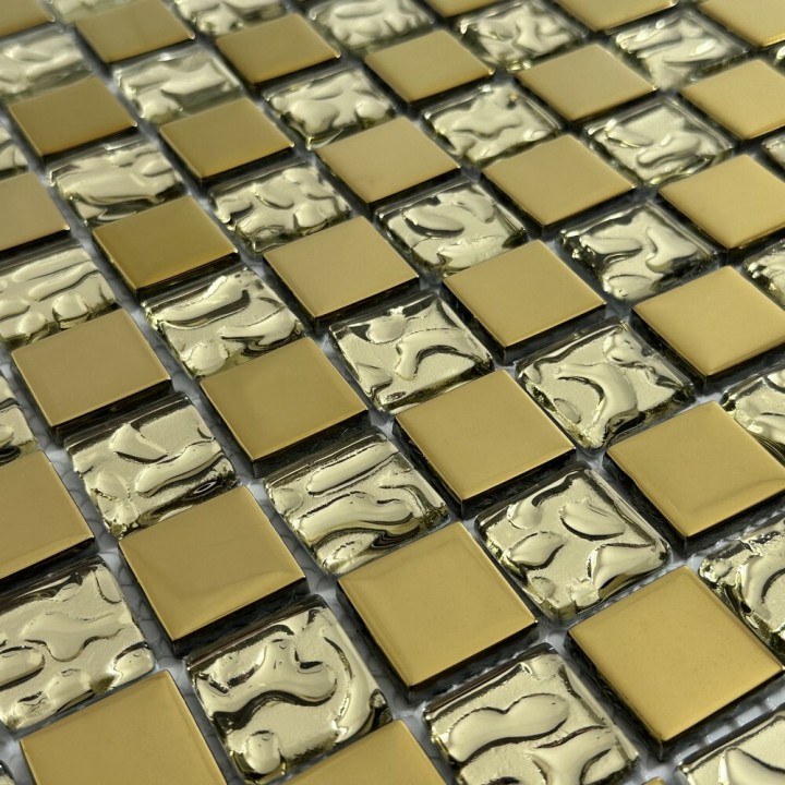 Керамическая Marble Mosaic Glass Мозаика Chic Gold 30х30 — фото 3