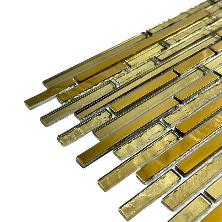 Керамическая Marble Mosaic Glass Мозаика Golden Stripes 30х30 — фото 2