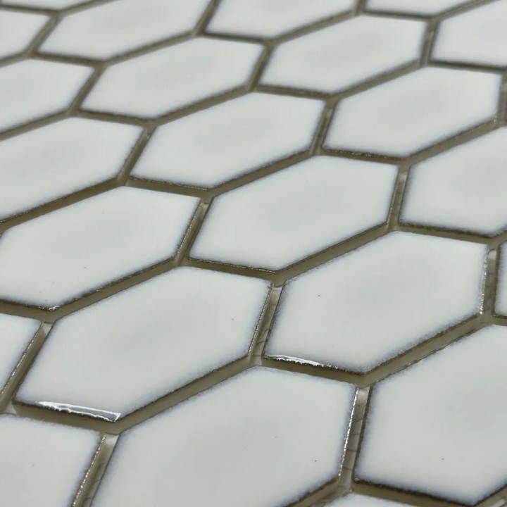 Керамическая Marble Mosaic Glass Мозаика Rombi White Pol 30,3х33 — фото 3
