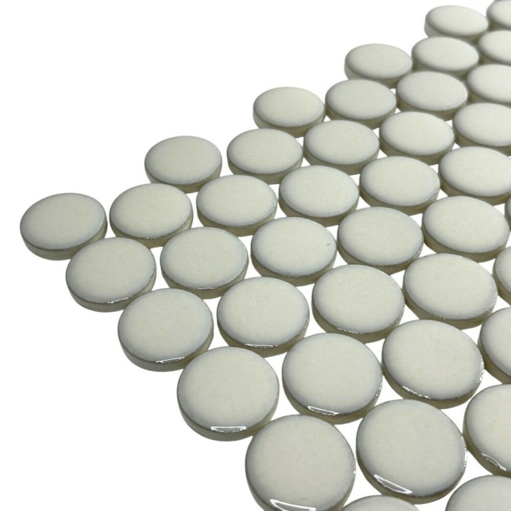 Керамическая Marble Mosaic Glass Мозаика Round White 28,5х30 — фото 2