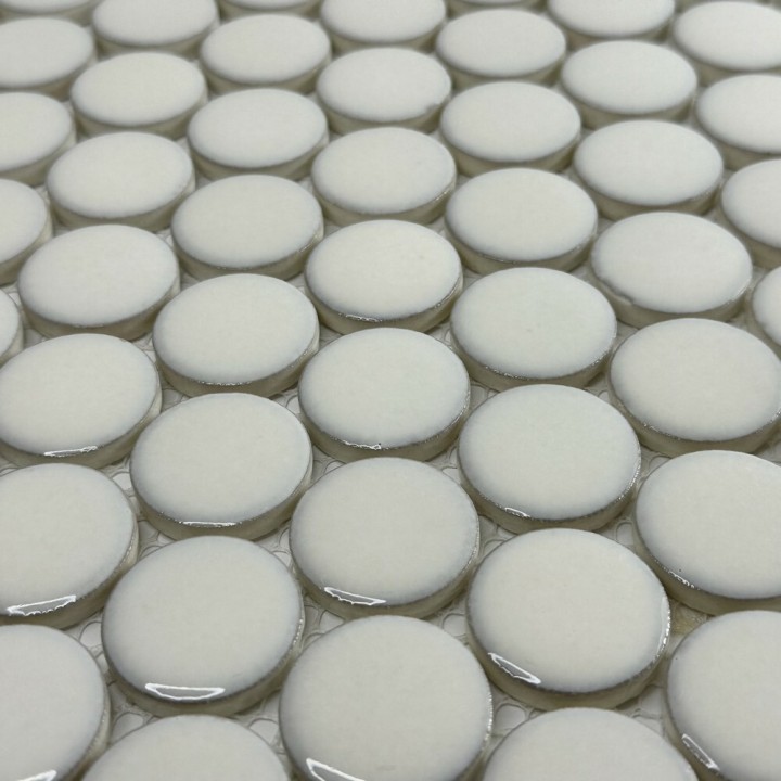 Керамическая Marble Mosaic Glass Мозаика Round White 28,5х30 — фото 3