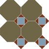 Матовый Metlah.Store Арундель Керамогранит M6731/6602/6112 Октагон зеленый / Квадрат голубой / Треугольник красный на сетке 320х320 — фото 2