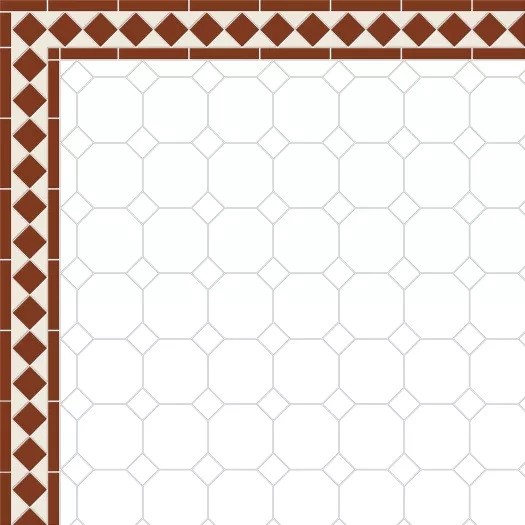 Metlah.Store Border Керамогранит М6121/6102/7113-У Бордюр №1 на сетке угловой 217х217 — фото 2