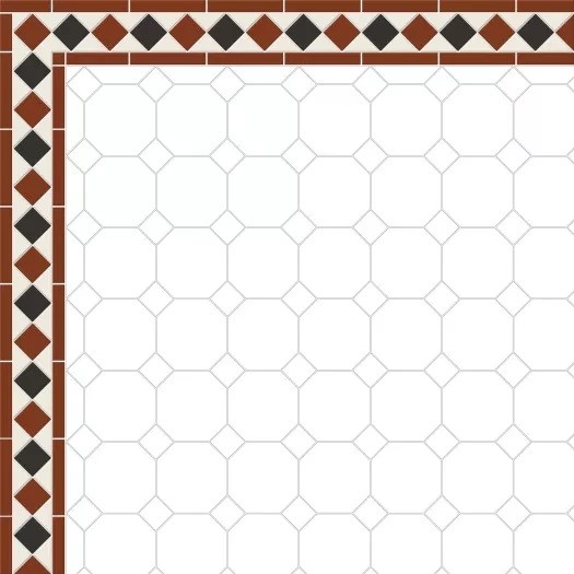 Metlah.Store Border Керамогранит М6121/6302/6102/7113-У Бордюр №1 на сетке угловой 217х217 — фото 2
