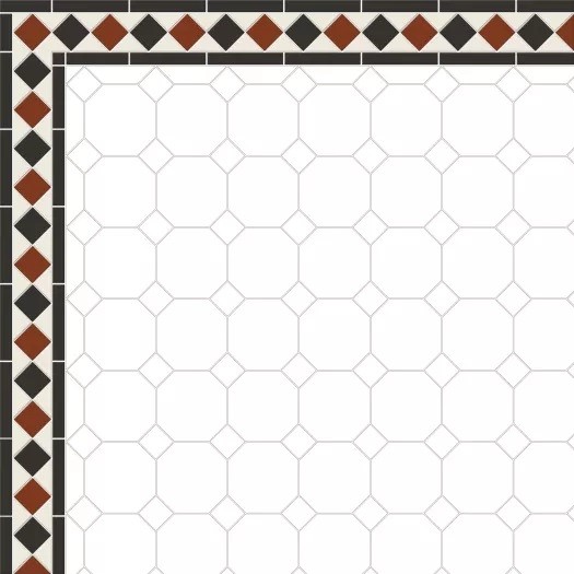 Metlah.Store Border Керамогранит М6321/6302/6102/7113-У Бордюр №1 на сетке угловой 217х217 — фото 2