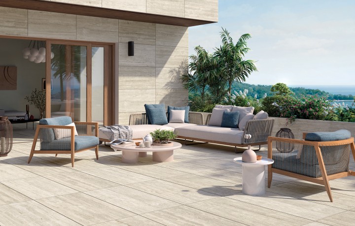 Матовый Mirage Керамогранит AXF4 Elysian Travertino Light EY 07 SP SQ 120x120 120х120 — фото 20