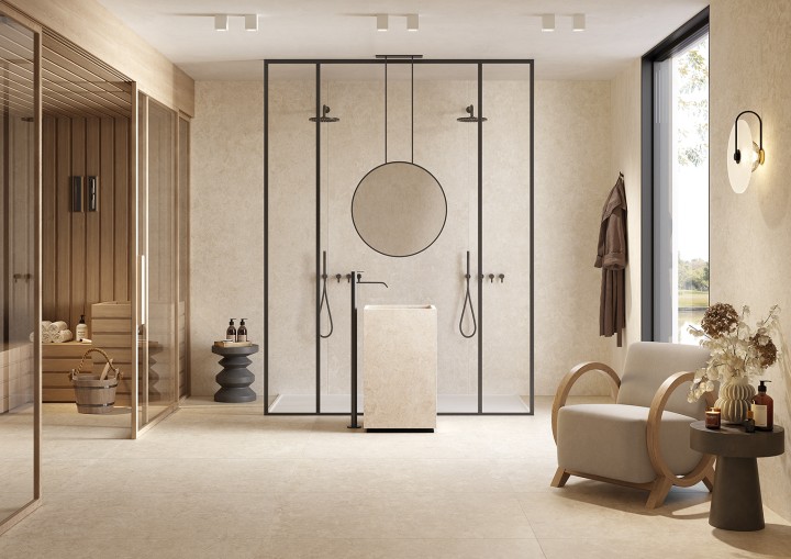 Матовый Mirage Керамогранит BLV5 EY10 Elysian Travertino Pearly Nat 60x120 60х120 — фото 6