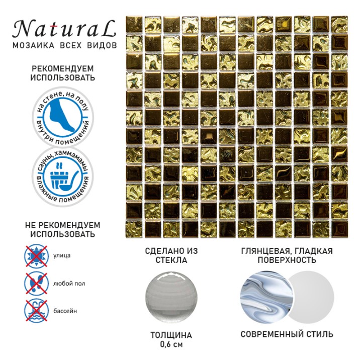 Стеклянная Natural Mosaic Art-deco Light PA-04-23 30x30 — фото 10