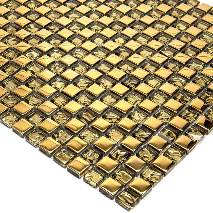Стеклянная Natural Mosaic Art-deco Light Мозаика Стекло микс PA-04-15 чип 15х15 — фото 2