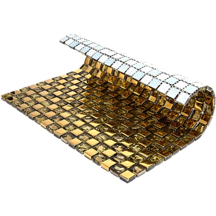 Стеклянная Natural Mosaic Art-deco Light Мозаика Стекло микс PA-04-15 чип 15х15 — фото 4
