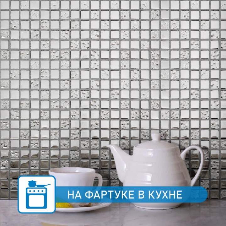 Стеклянная Natural Mosaic Hi-Tech Мозаика Стекло микс HTC-001-15 чип 15х15 — фото 9