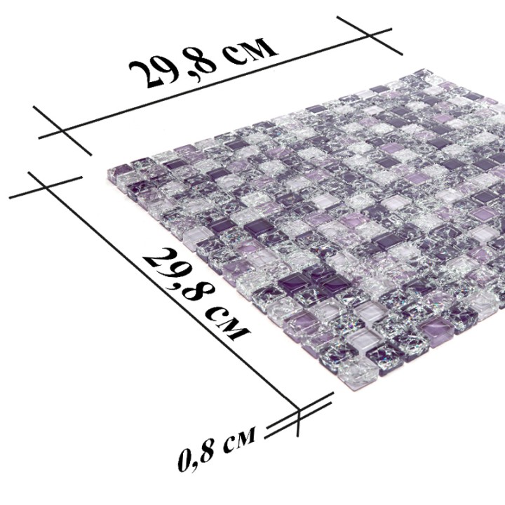 Стеклянная Natural Mosaic Ice flowers Мозаика Стекло глянцевая ICE-03 чип 15х15 — фото 7