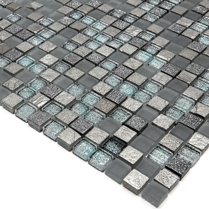 Миксы Natural Mosaic Inka Мозаика Стекло+Мрамор+Агломерат микс BDA-1546 чип 15х15 — фото 2