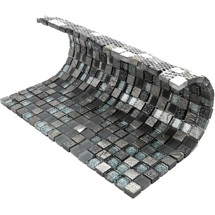 Миксы Natural Mosaic Inka Мозаика Стекло+Мрамор+Агломерат микс BDA-1546 чип 15х15 — фото 3
