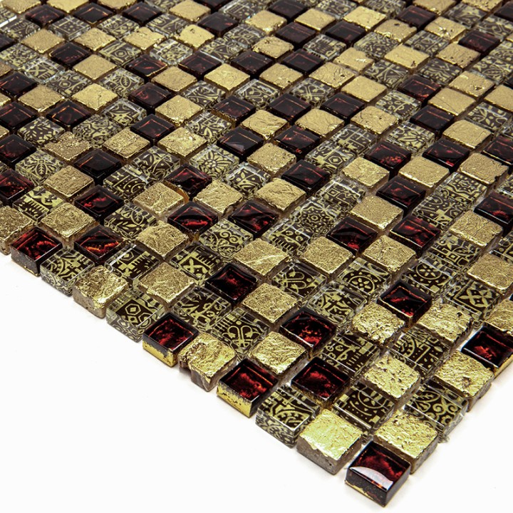 Миксы Natural Mosaic Inka Мозаика Стекло+Мрамор+Агломерат микс BDA-1594 (BDA-94) чип 15х15 — фото 2