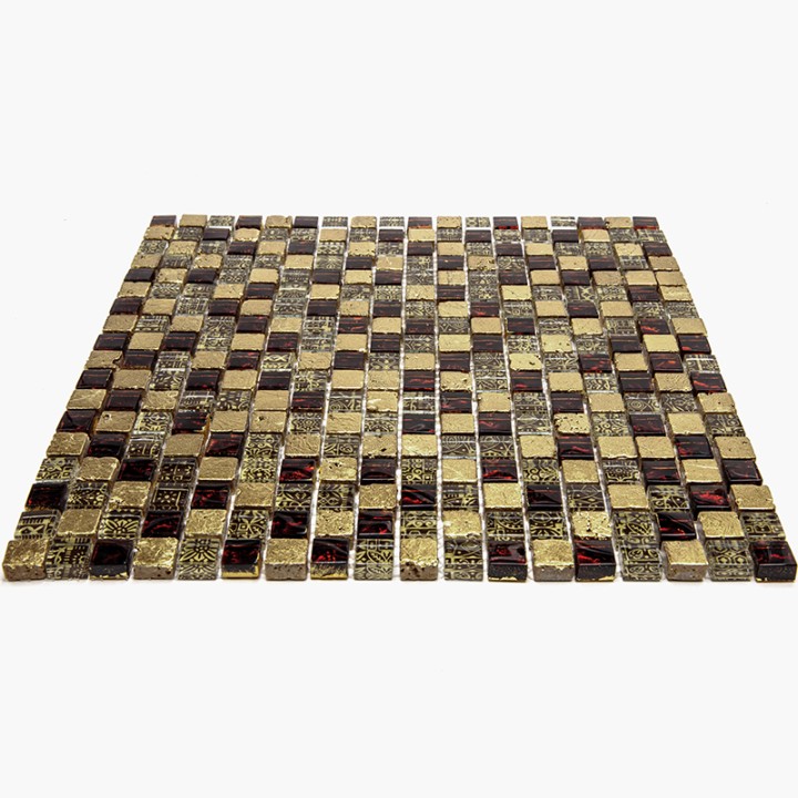 Миксы Natural Mosaic Inka Мозаика Стекло+Мрамор+Агломерат микс BDA-1594 (BDA-94) чип 15х15 — фото 5