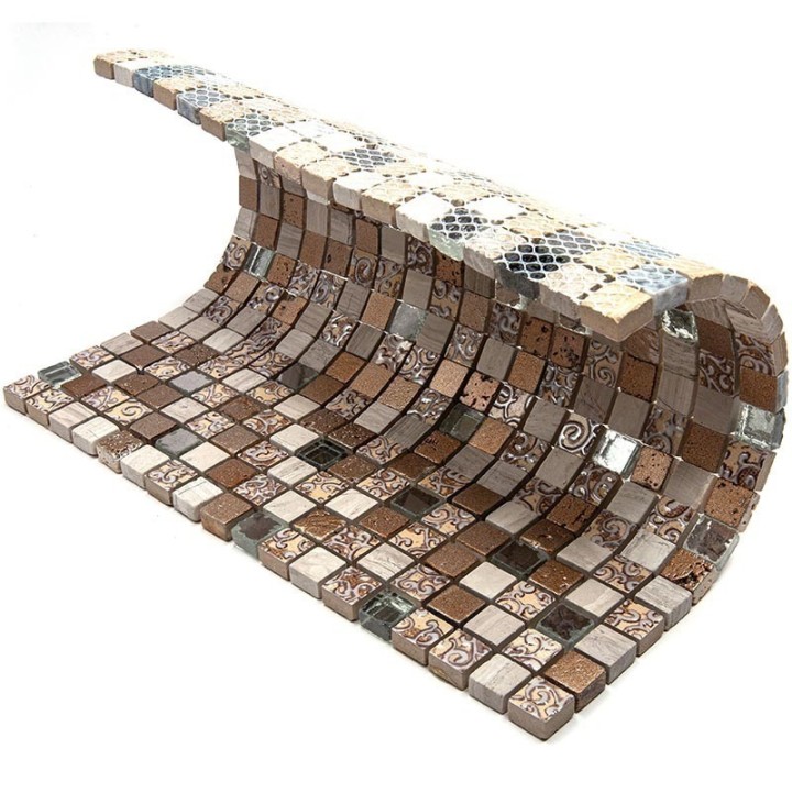 Миксы Natural Mosaic Inka Мозаика Стекло+Мрамор+Агломерат микс BDC-1501 чип 15х15 — фото 3