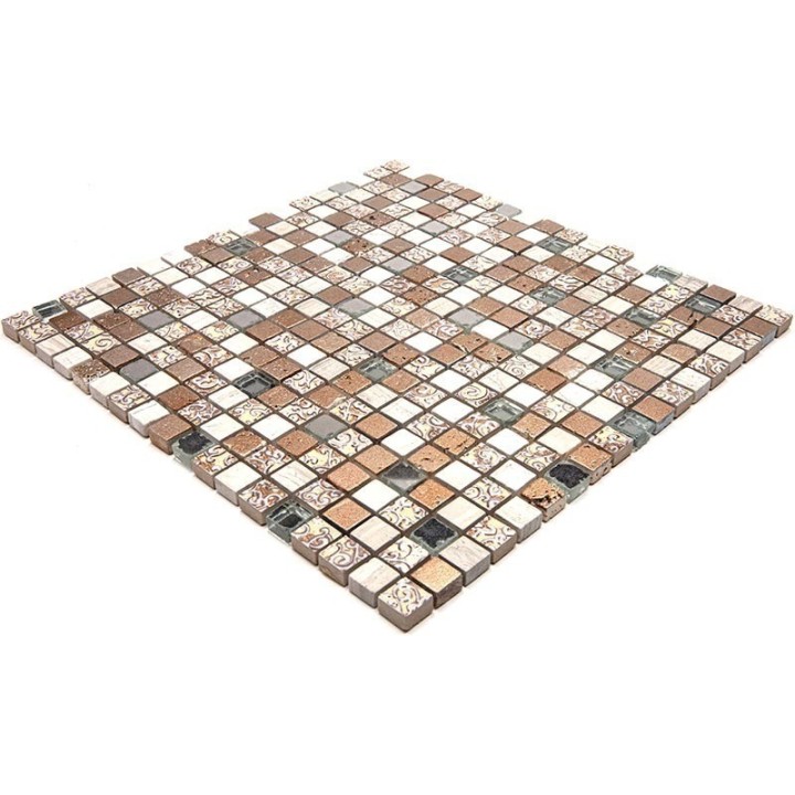 Миксы Natural Mosaic Inka Мозаика Стекло+Мрамор+Агломерат микс BDC-1501 чип 15х15 — фото 4