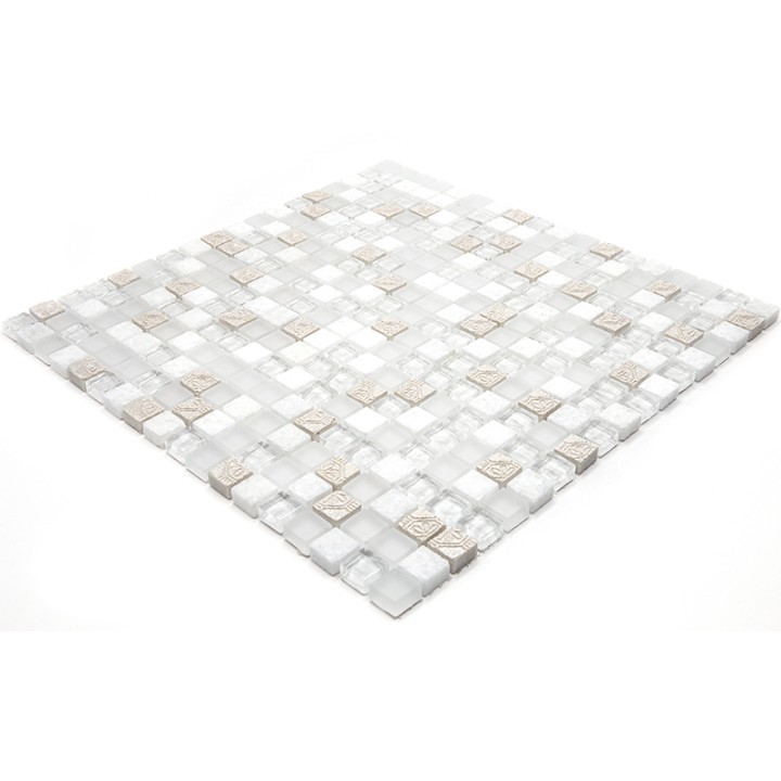 Стеклянная Natural Mosaic Inka Мозаика Стекло+Мрамор+Агломерат микс BDA-1591 чип 15х15 — фото 4