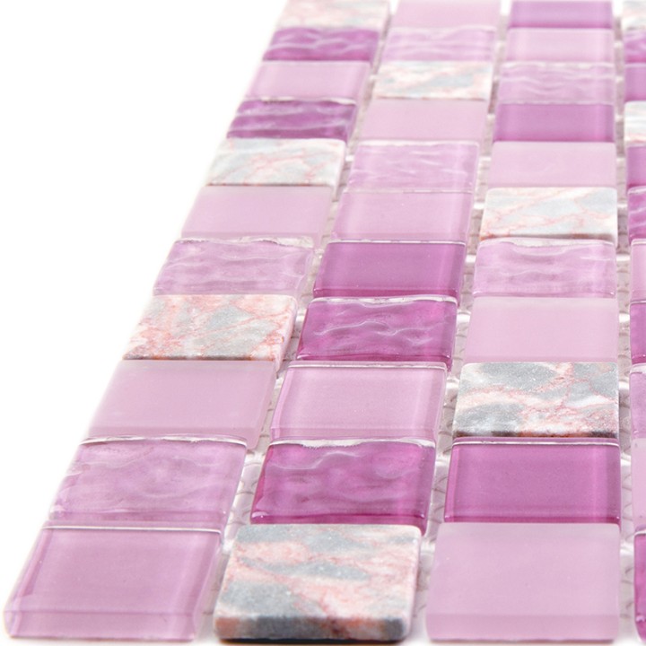 Стеклянная Natural Mosaic MADRAS (MSD) Мозаика Стекло+Мрамор микс MSD-063 (M4CTB63) чип 25,8х25,8 — фото 3