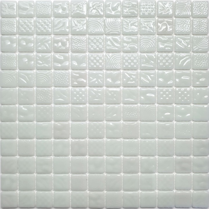 Стеклянная Natural Mosaic Steppa Мозаика из стекла STP-WH002-L, стекло белый, поверхность глянцевая 31,5x31,5 — фото 2