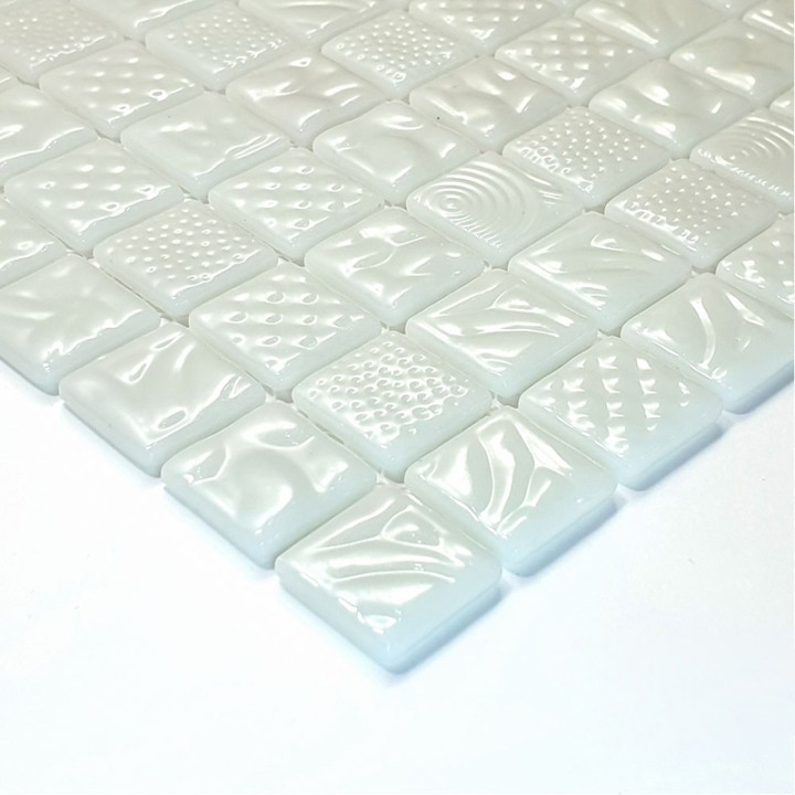 Стеклянная Natural Mosaic Steppa Мозаика из стекла STP-WH002-L, стекло белый, поверхность глянцевая 31,5x31,5 — фото 4