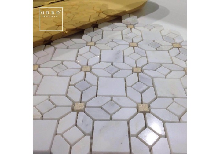 ORRO Mosaic Lux Каменная мозаика CAMOMILE POL 30x30 — фото 2