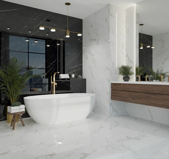 Полированный Керамогранит Royce Tile Carra Grey Polished R_PR2000 60х120 см — фото 6
