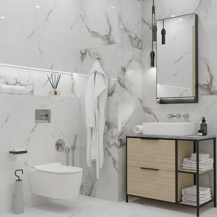 Полированный Керамогранит Royce Tile Carrara Betria Polished R_PR1005 60х60 см — фото 6