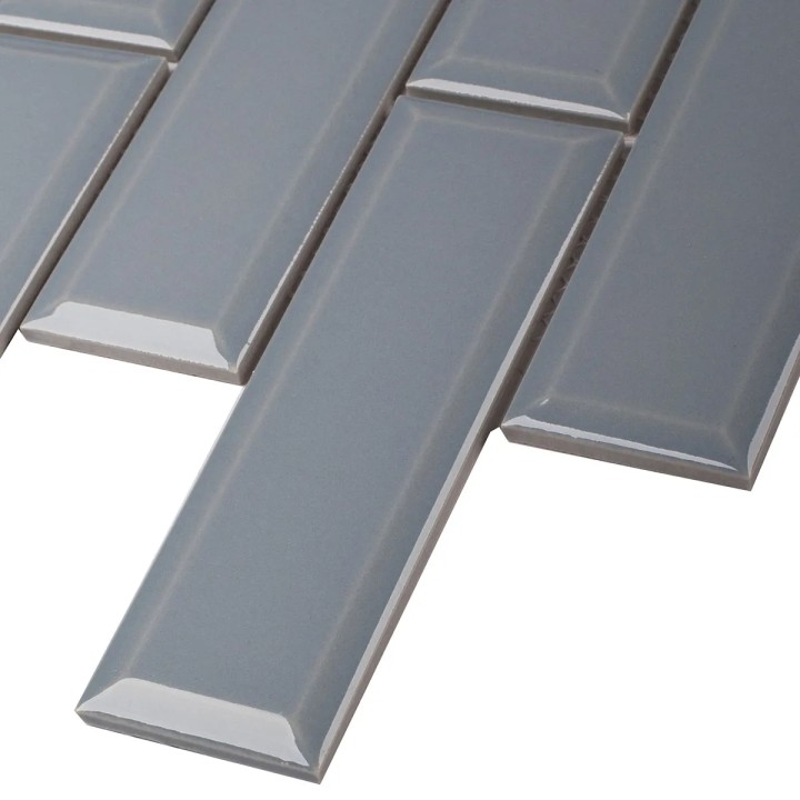 Керамическая Starmosaic Brick   Metro Мозаика Star Mosaic KM41843 / С0003970 Metro Bluish-Grey 28.7х29.5 серо-голубая, чип 45х145 мм прямоугольный — фото 2