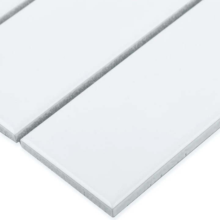 Керамическая Starmosaic Brick   Metro Мозаика Star Mosaic V-VW56000 / С0004010 White Matt 30х30, чип 47х147 мм прямоугольный — фото 2