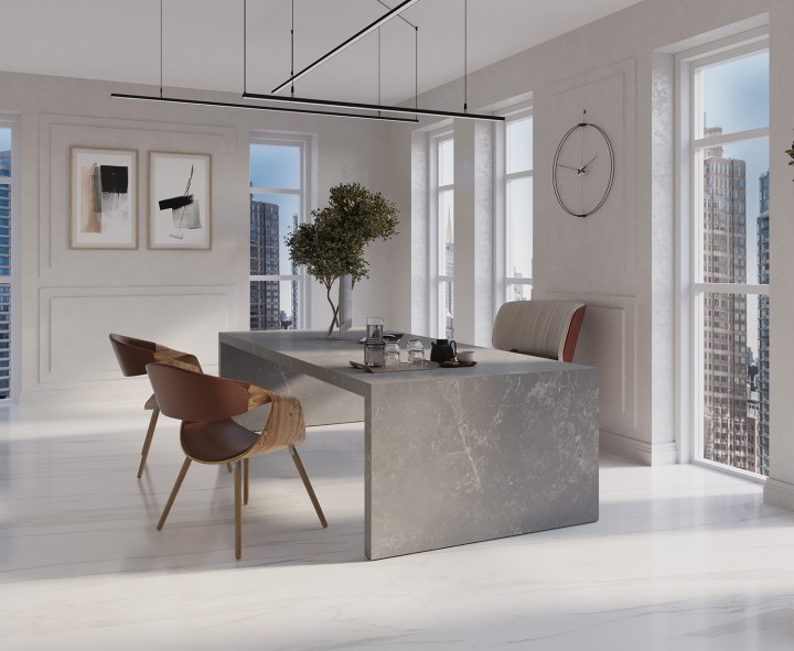 StaroSlabs Керамический слэб С0005685 Dolmen Gris Sahara Matt 120х280 серый матовый под бетон — фото 3