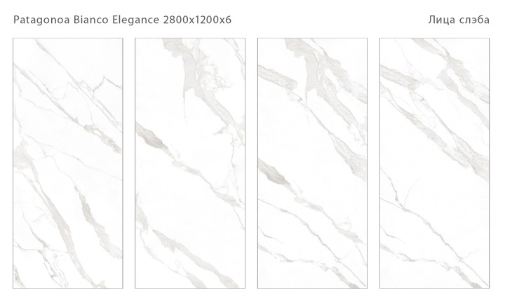 StaroSlabs Керамический слэб С0005675 Patagonia Bianco Elegance Polished 120х280 белый полированный под мрамор — фото 2