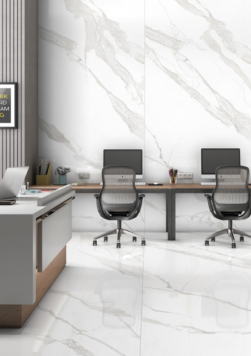 StaroSlabs Керамический слэб С0005675 Patagonia Bianco Elegance Polished 120х280 белый полированный под мрамор — фото 3