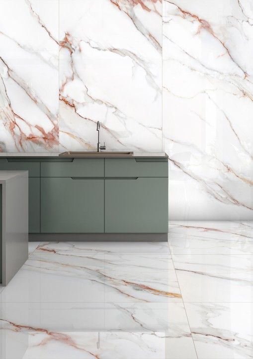 StaroSlabs Керамический слэб С0005677 Beldia Bianco Elegance Polished 120х280 белый полированный под мрамор — фото 4