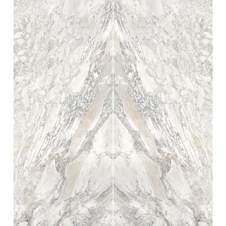 StaroSlabs Керамический слэб С0005885 Domino Ash - A Elegance Polished 120х280 слоновая кость полированный под камень — фото 2