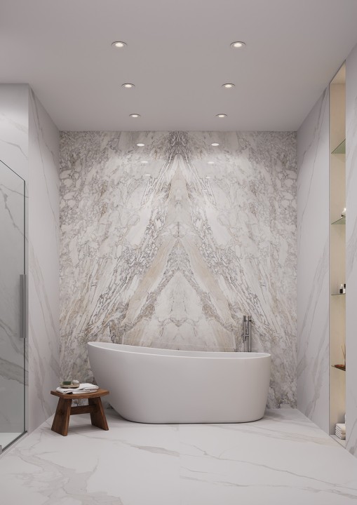 StaroSlabs Керамический слэб С0005885 Domino Ash - A Elegance Polished 120х280 слоновая кость полированный под камень — фото 3