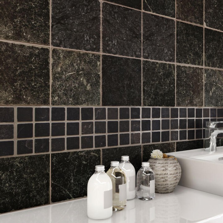Мраморная Stone4Home Плитка BLACK MARBLE TUMBLED (Черный) 20X20X1, натур. мрамор — фото 2