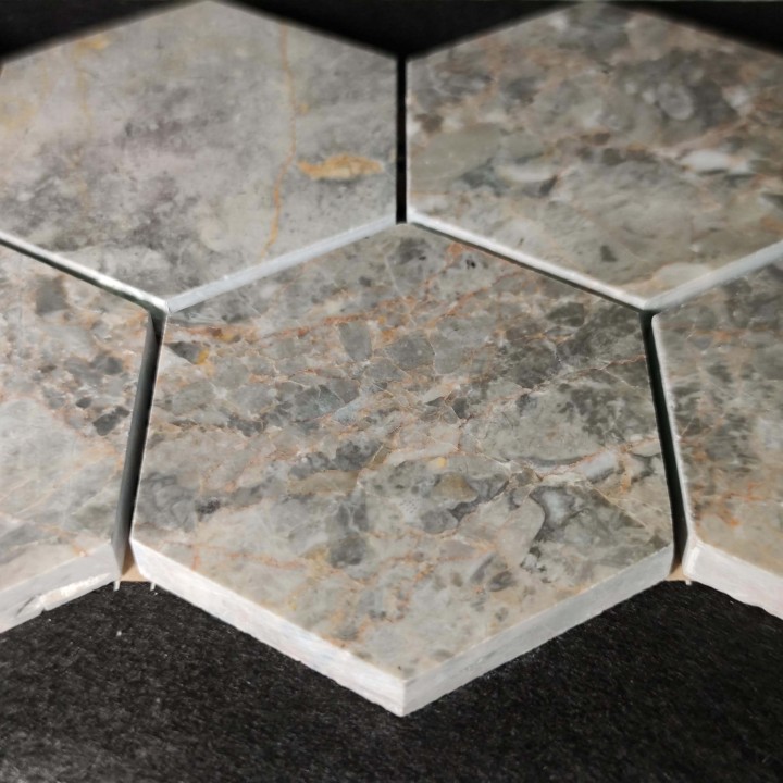 Каменная Stone4Home Мозаика из камня Мозаика Hexagon LgP 74x74 (270X305X9), натур. мрамор — фото 2