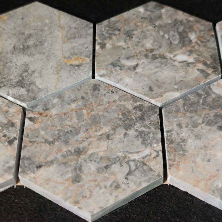 Каменная Stone4Home Мозаика из камня Мозаика Hexagon LgP 74x74 (270X305X9), натур. мрамор — фото 3