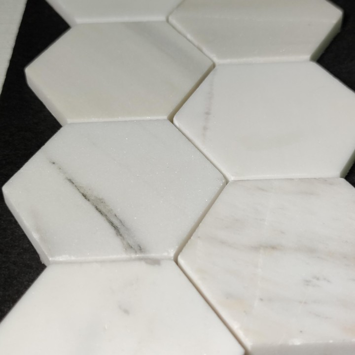 Каменная Stone4Home Мозаика из камня Мозаика Hexagon MwP 74x74 (270X305X9), натур. мрамор — фото 2