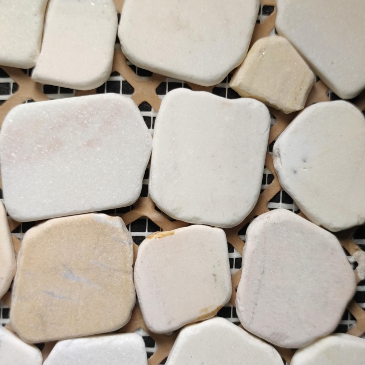 Каменная Stone4Home Мозаика из камня Мозаика Peble Yel Tumbled (305X305X9), натур. мрамор — фото 2