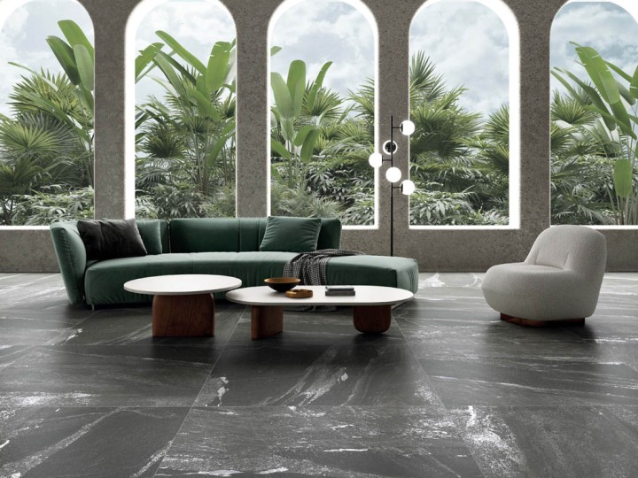 Матовый Tau Ceramica Керамогранит Etnastone Black 60х120 — фото 4