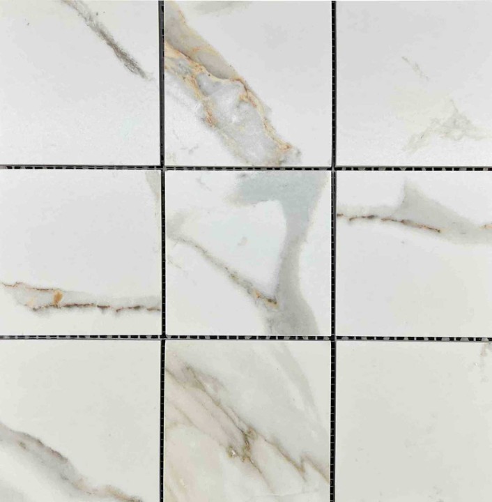 Напольная Velsaa Мозаика Calacatta Калаката Satvario Gold Satin Mosaic 95х95 — фото 2