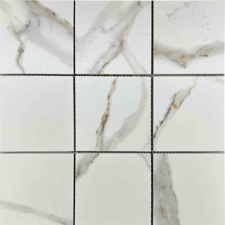 Напольная Velsaa Мозаика Calacatta Калаката Satvario Gold Satin Mosaic 95х95 — фото 5