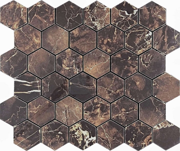 Керамическая Мозаика Velsaa Copper Slab Black Mosaic Hexagone 30.9х32.2 — фото 5