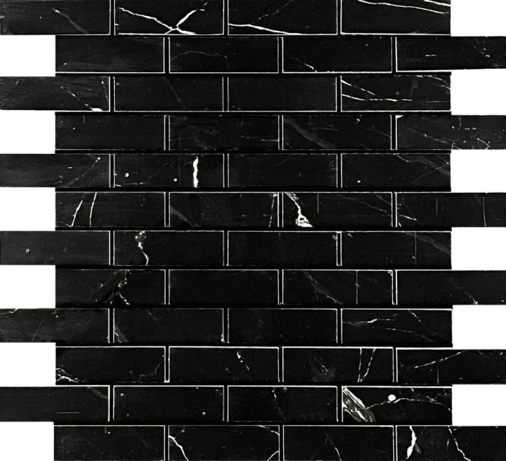 Керамическая Мозаика Velsaa Estrada Mosaic Nero Brick Bone 29.9х32.1 — фото 5