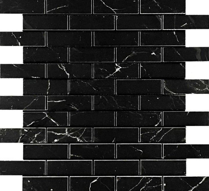 Керамическая Мозаика Velsaa Estrada Mosaic Nero Brick Bone 29.9х32.1 — фото 6